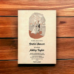 Vintage Retro Elegant Romantic Old Vrijgezellenfee Kaart<br><div class="desc">Deze  retro-komische bruiddoucheuitnodiging is geschikt voor een moderne bruiloft. Het oude minimalistische ontwerp kenmerkt  Retro Elegant Romantic Old Bridal Shower Invitation</div>