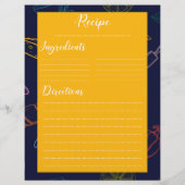 Vintage retro familie keuken Recipblad (Achterkant)