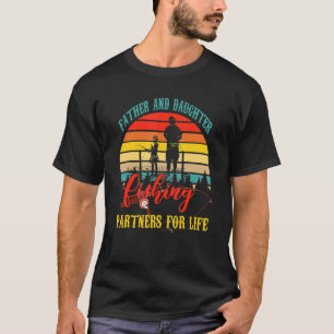 Vintage Retro Father And Daughter Fishing Partners T-shirt