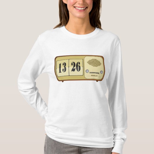 Vintage Retro Flip Clock Radio T-shirt (Voorkant)