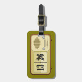 Vintage Retro Flip Klok Radio Bagagelabel (Voorkant verticaal)