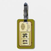 Vintage Retro Flip Klok Radio Bagagelabel (Achterkant verticaal)