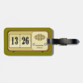 Vintage Retro Flip Klok Radio Bagagelabel (Achterkant horizontaal)