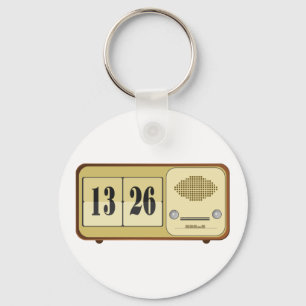 Vintage Retro Flip Klok Radio Sleutelhanger