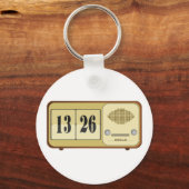 Vintage Retro Flip Klok Radio Sleutelhanger (Voorkant)