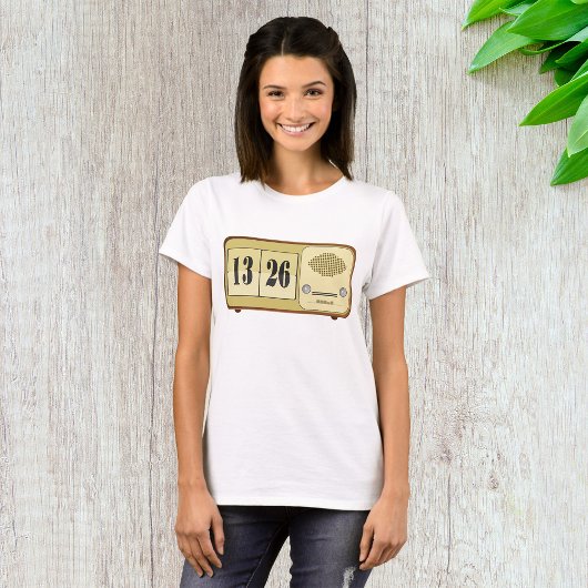 Vintage Retro Flip Klok Radio T-shirt