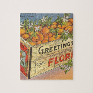 Vintage Retro Florida Sinaasappels Legpuzzel