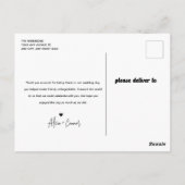 Vintage Retro Foto | Huwelijk Bedankt Briefkaart (Achterkant)