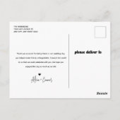 Vintage Retro Foto | Trouwdag Dankjewel Briefkaart (Achterkant)