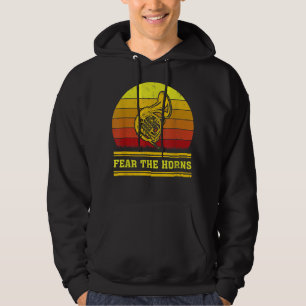Vintage Retro French Horn Music Lover Angst voor d Hoodie