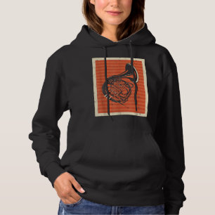 Vintage Retro French Horn Music Lover Hornist4 Hoodie