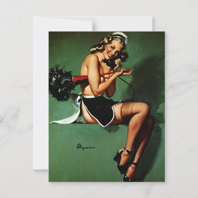 Vintage Retro French Maid Pinup Girl (Voorkant)