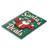Vintage Retro Funny Santa Flexing Christmas Deals  Notitieboek (Linkerzijde)