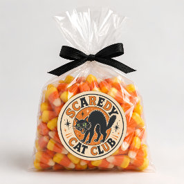 Vintage Retro Gelukkig Halloween Zwarte Kat Ronde Sticker