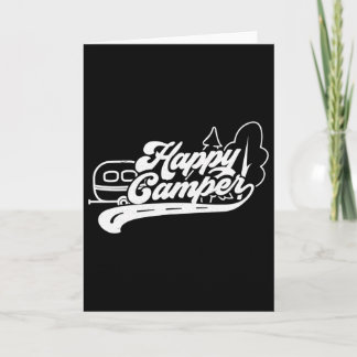 Vintage Retro Gelukkige Kampeerder Kamperen Buiten Kaart
