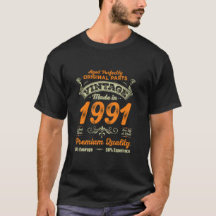 Vintage retro gemaakt in 1991 34ste verjaardag voo t-shirt