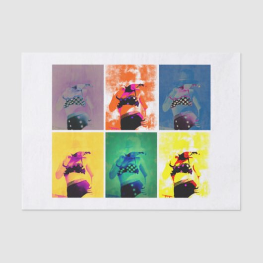 Vintage Retro Girl Polka Dot Bikini Pattern Tissuepapier (Voorkant)