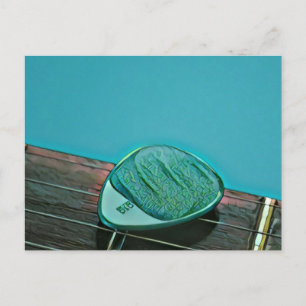Vintage retro gitaar kunstwerk voor gitarist briefkaart