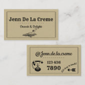 Vintage Retro Goddess Muse Visitekaartje (Voorkant / Achterkant)