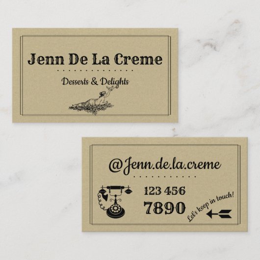 Vintage Retro Goddess Muse Visitekaartje (Voorkant / Achterkant)