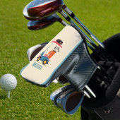 Vintage Retro Golf Cart Cute Blue Monogrammed Golfheadcover