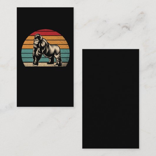 Vintage Retro Gorilla Visitekaartje (Voorkant / Achterkant)