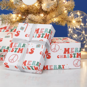 Vintage Retro Groovy Kerst Inpakpapier