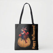Vintage/Retro Halloween Canvas tas (Voorkant)