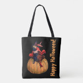 Vintage/Retro Halloween Canvas tas (Achterkant)