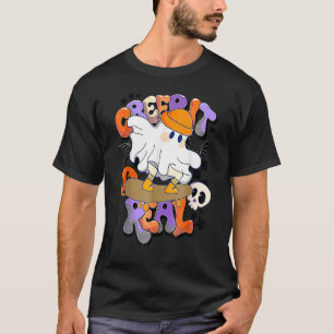 Vintage Retro Halloween Maak het eng spookjongen F T-shirt