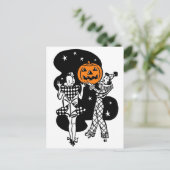 Vintage Retro Halloween Pumpkin Briefkaart (Staand voorkant)