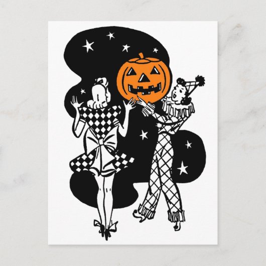Vintage Retro Halloween Pumpkin Briefkaart (Voorkant)