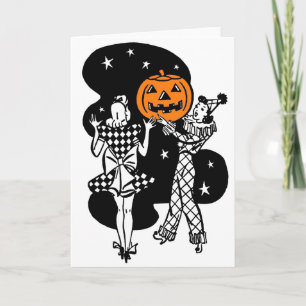 Vintage Retro Halloween Pumpkin Kaart