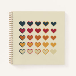 Vintage Retro Hartpatroon Notitieboek
