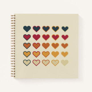 Vintage Retro Hartpatroon Notitieboek