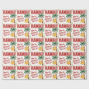 Vintage Retro Hawaïaanse Eilanden Reisillustratie Cadeaupapier