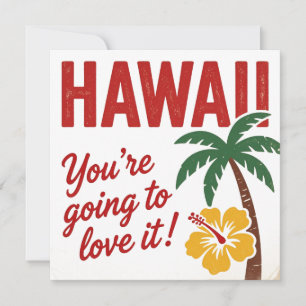 Vintage Retro Hawaïaanse Eilanden Reisillustratie Feestdagenkaart