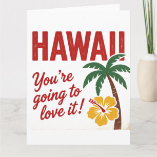 Vintage Retro Hawaïaanse Eilanden Reisillustratie Kaart