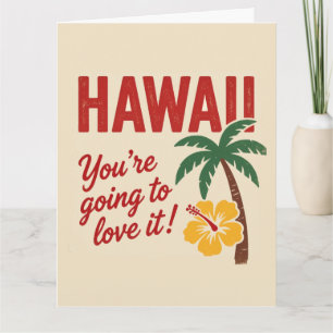 Vintage Retro Hawaïaanse Eilanden Reisillustratie Kaart