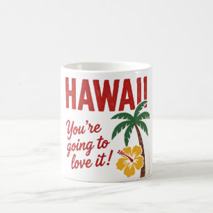 Vintage Retro Hawaïaanse Eilanden Reisillustratie Koffiemok