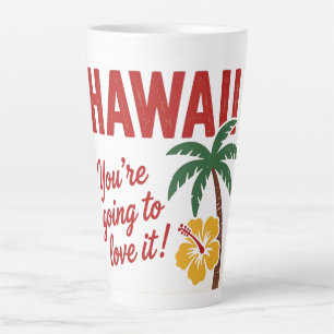Vintage Retro Hawaïaanse Eilanden Reisillustratie Latte Mok