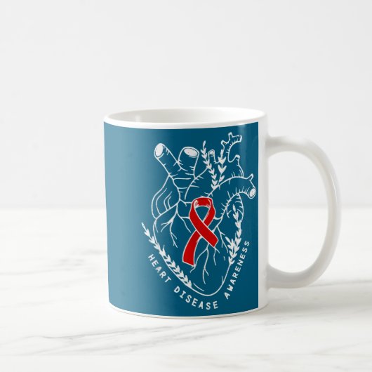 Vintage Retro Heart Disease Awareness Funny  Koffiemok (Rechts)
