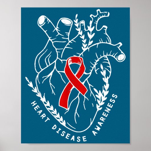 Vintage Retro Heart Disease Awareness Funny  Poster (Voorkant)