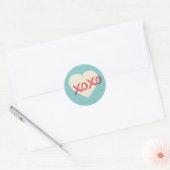Vintage Retro Heart XOXO Valentijnsdag Sticker (Envelop)