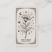 Vintage Retro Hemel Tarot Bloemist QR Code Visitekaartje (Voorkant)