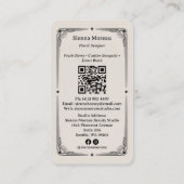 Vintage Retro Hemel Tarot Bloemist QR Code Visitekaartje (Achterkant)