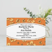 Vintage Retro Hibiscus Tropisch Strand Uitnodiging (Staand voorkant)