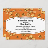 Vintage Retro Hibiscus Tropisch Strand Uitnodiging (Voorkant / Achterkant)