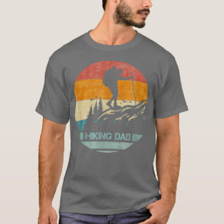 Vintage Retro Hiking Player Dad Hiker Silhouette T-shirt