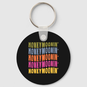 Vintage Retro Honeymoonin Bruid Bruidegom Honeymoo Sleutelhanger